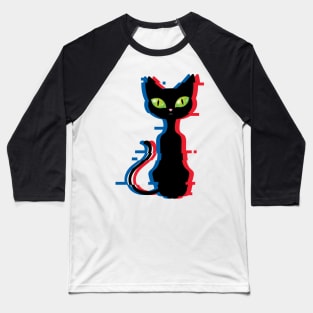 Glitch Cat 1 Baseball T-Shirt